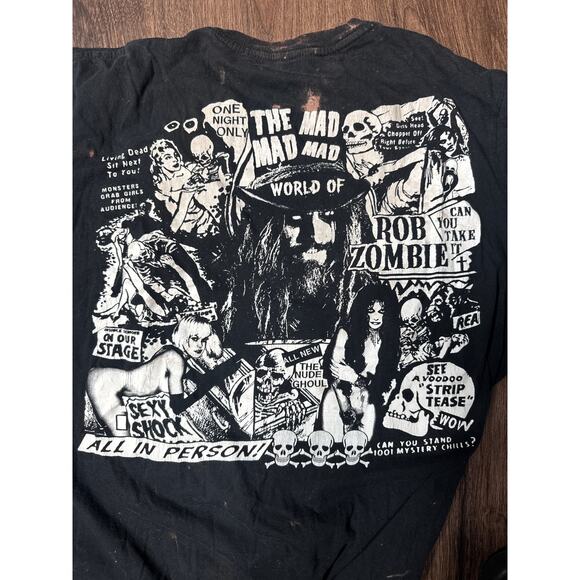Vintage Rob Zombie T Shirt Men’s Large 100% Cotton Double Sided Graphic - Picture 5 of 7